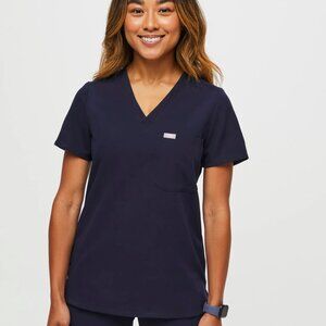 FIGS Navy Petite Catarina - One-Pocket Scrub Top